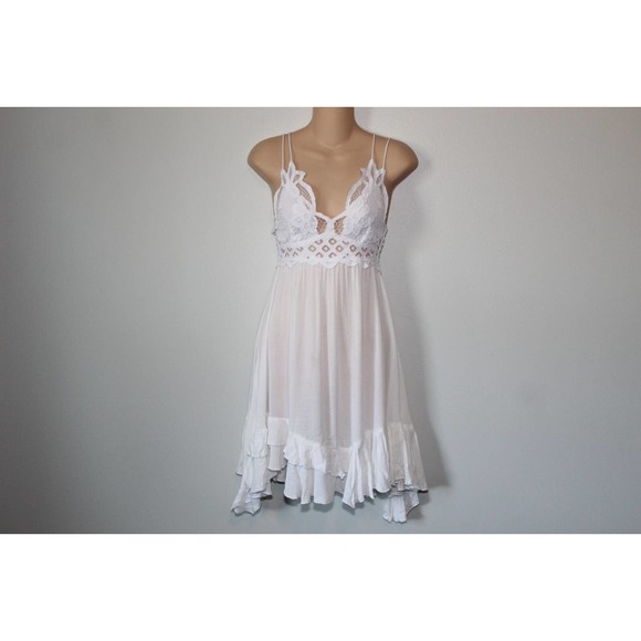 FP One Free People Adella Lace Sheer Slip Dress White Women's Size XS H14119 - Picture 2 of 13